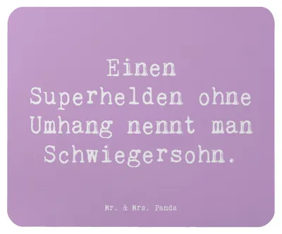 Produktbild von Mr. & Mrs. Panda Mauspad Spruch Held Schwiegersohn - Lavendeltraum - Geschenk, Beziehung, Liebe, Schwiegereltern, Mousepad, Freude, Heldentaten, pc, Mouse Pad, gummi