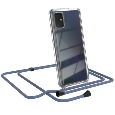 Produktbild von EAZY CASE Handykette kompatibel mit Samsung Galaxy A51, Handyhülle mit Umhängeband, Handykordel, Schutzhülle Clear, Band in Grün