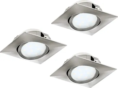 Produktbild von PINEDA Einbauleuchte Einbaulampe Deckenlampe Deckenleuchte - L8,4 x B8,4 x ET40 cm - nickel-matt - 3X4,9W inkl. - IP20