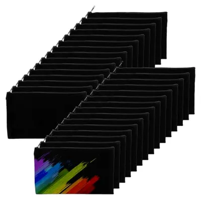 Produktbild von 30 Stück DIY Blanko Stoffbeutel zum Bemalen, 12 × 21 cm Federmäppchen, Klein mit Reißverschluss, Kosmetiktasche