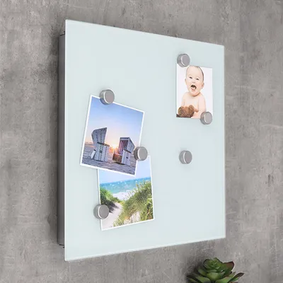 Produktbild von Schlüsselkasten mit Glasmagnettafel, 33 x 33 x 6,8 cm inkl. 6 Magneten