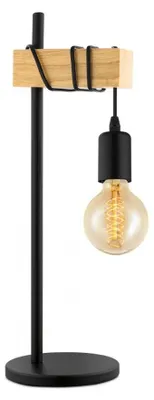Zdjęcie produktu dla Lampa stołowa Eglo 43515 TOWNSHEND E27 10 W czarny/brązowy