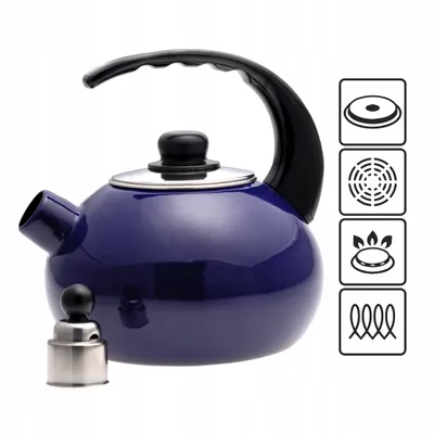 Produktbild von Emaillierter Stahlkessel Mit Pfeife 2,5 L Induktion Kamille Km-1039C