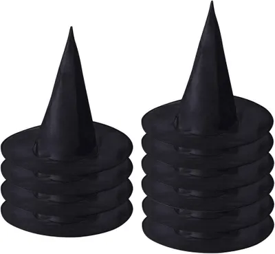 Produktbild von Halloween Hüte 10er-Pack, schwarze Zauberhut, Einheitsgröße, für Themenpartys