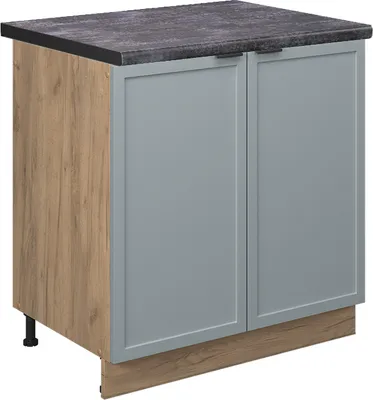 Image de Meuble bas sous-évier Vicco Fame-Line Bleu clair-gris 80cm , PT Anthracite, Model 50777