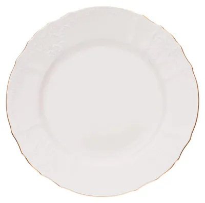 Image de Thun, 1794. Assiette creuse, diamètre 25 cm, bordure dorée, en ivoire
