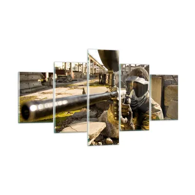 Produktbild von Bilder auf glas - Paintball Pistole Spieler - 125x70cm - Glasbilder - Wandbilder - Kunstdruck - zum Aufhängen bereit - Wanddekoration aus Glas - Glas Bilder - Wandbild auf Glas - GEA125x70-0140