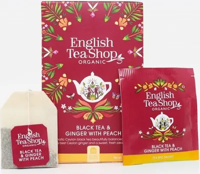 Obrázek produktu pro English Tea Shop Čaj Zázvor broskev, 20 sáčků