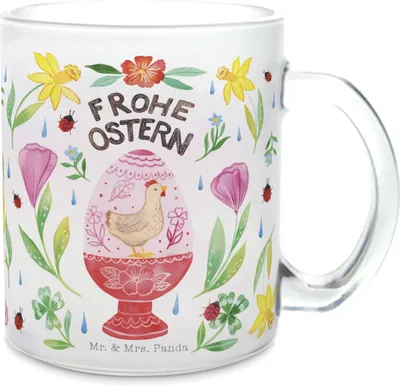 Produktbild von Mr. & Mrs. Panda Tee Tasse Ostern Ei - Transparent - Geschenk, Teetasse, Glasbecher, Kakaotasse, Häferl, Haferl