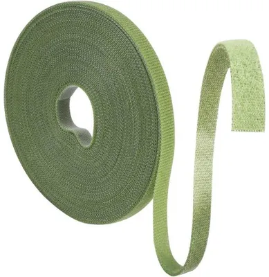 Zdjęcie produktu dla Zielona opaska kablowa - dwustronna - z zaciskami - wielokrotnego użytku - do roślin - 10 mm x 15 m
