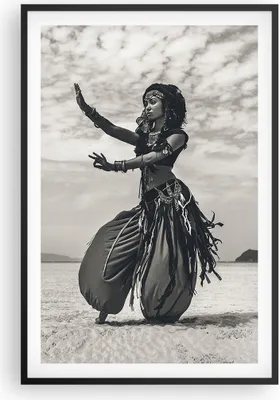 Produktbild von Gerahmtes Poster - Schwarzer Rahmen - Tänzer Folk Oriental - 61x91,5 cm - Wand Bild - Wanddeko - Wandbilder - Kunstposter - Wandposter - Bilderrahmen - Bilder - Kunstdruck - P2BPA61x91-4445