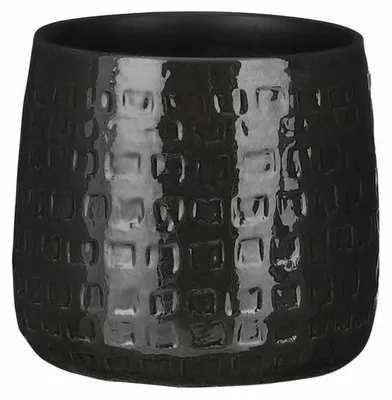 Produktbild von Mica Decorations Pflanzentopf - Keramik - schwarz - 17 x 15 cm