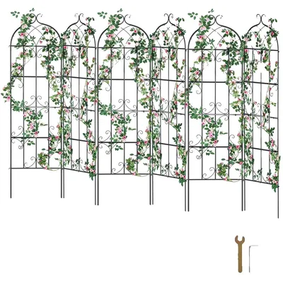 Obrázek produktu pro VEVOR mříž pro popínavé rostliny, 51x180 cm, sada 6 kusů, nerezová kovová mříž pro zahradní květiny, mříž pro růže, mříž pro okurky, ozdobná mříž pro plamének