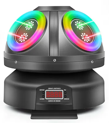 Immagine prodotto di Illuminazione per discoteche - Luci per feste - Illuminazione per DJ - Effetti luminosi a LED - Controllato tramite musica - Testa mobile - Colori RGB