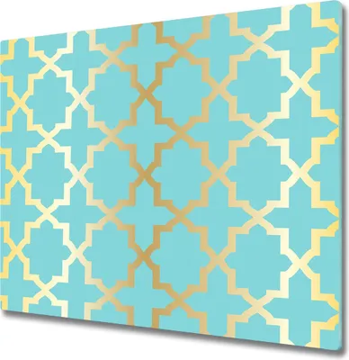 Produktbild von Glas Herdabdeckplatte 60x52 cm Spritzschutz Glasabdeckplatte Schneidebrett Arabisches Muster