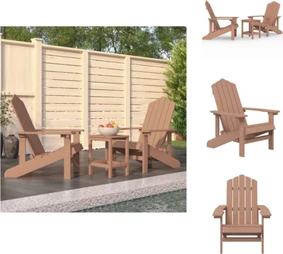 Produktbild von vidaXL Adirondack-Gartenstühle mit Tisch HDPE Braun - Gartenstühle