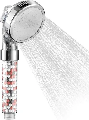 Produktbild von Famanu Duschkopf Wasserersparnis - mit Mineralsteinen, 3 Strahlarten, Kalkfilter