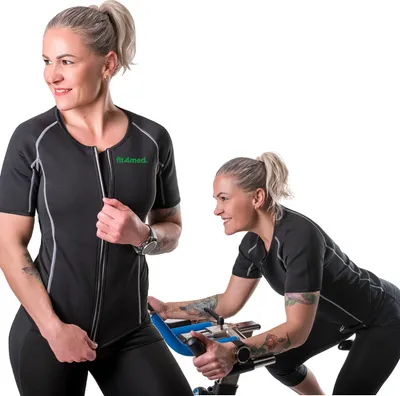 Produktbild von FIT4MED | Neopren-shirt - Schwarz - Größe S - Zipper - Reflektierende Elemente