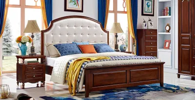 Produktbild von Bett Möbel Holz Design Betten Massiv Doppelbett Schlafzimmer klassisch Luxus Neu