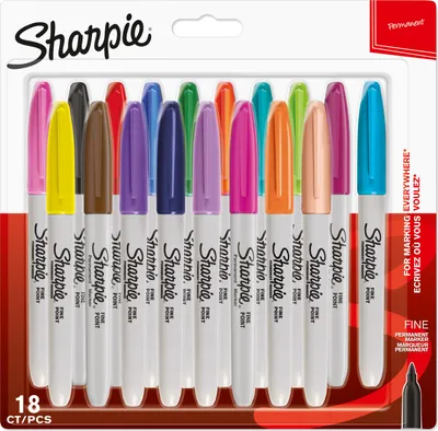 Produktbild von Sharpie Permanent Marker | Marker Stifte mit feiner Spitze | gemischte Farben | 18er Set
