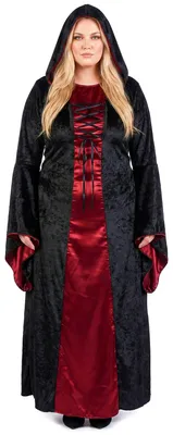 Productafbeelding van Elegant heksenkostuum voor dames, oversized, rood-zwart - XXL