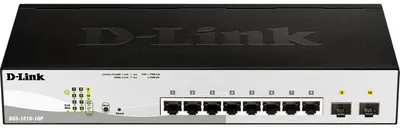 Immagine prodotto di D-Link DGS-1210-10P 10-port Gigabit Smart+ PoE Switch, 8x GbE PoE+, 2x SFP, PoE 65W, fanless