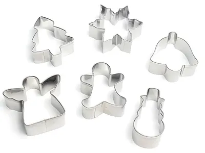 6-teiliges Set Weihnachts-Ausstechformen aus Edelstahl
