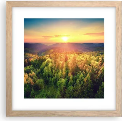 Produktbild von Gerahmtes Poster - Rahmen in heller Eiche - Berge Natur - 30x30 cm - Wand Bild - Wanddeko - Wandbilder - Kunstposter - Wandposter - Bilderrahmen - Bilder - Kunstdruck - Wandbild - P2NAC30x30-3697