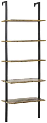 Produktbild von Bš¹cherregal im Industriestil, 5-stufig, aus Holz und Metall, 60 x 30 x 184,5 cm, Braun