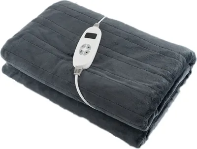 Produktbild von COSTWAY Heizdecke 9 Heizstufen 20-46℃, Beheizbare Flanell Decke 9H Timer, Elektrische Wärmedecke für Schlafzimmer Büro, 181x136cm, Grau