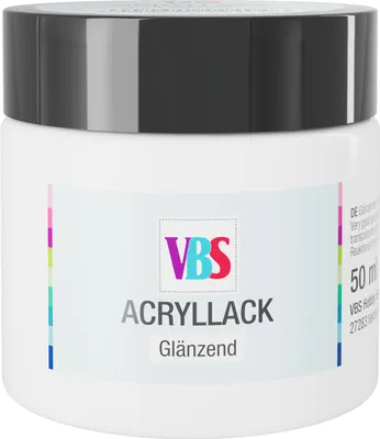 Produktbild von Acryllack Transparent 50 ml Glänzend Wasserfest Lichtecht auf Wasserbasis