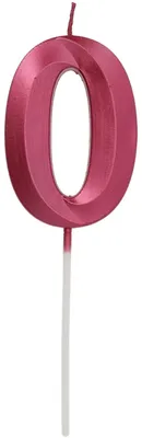 Image de Bougie Glamour Chiffre / Numéro 0 Rouge Métallique