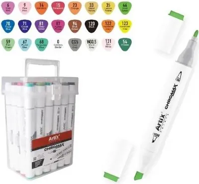 Zdjęcie produktu dla Markery dwustronne Chromax 24 kolory