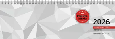 Produktbild von Tischquerkalender Register 2026 32x10,5 cm 1 Wo. auf 2 Seit.