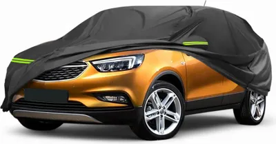 Produktbild von Autoabdeckung fš¹r Opel Mokka I 2012-2019 210D-PU Outdoor Vollabdeckung Autoabdeckung Alle Wetter Wasserdicht Winddicht Sonne Schnee Schutz mit Fahrertš¹r Rei?verschluss Schwarz