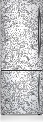 Produktbild von Kühlschrankfolie Aufkleber Kühlschrankmagnete Dekoration Kühlschrankfolie 70x190 cm - Doodle-Muster