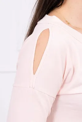 Produktbild von Puderrosa Kleid mit 3D-Punktgrafik und Schleife