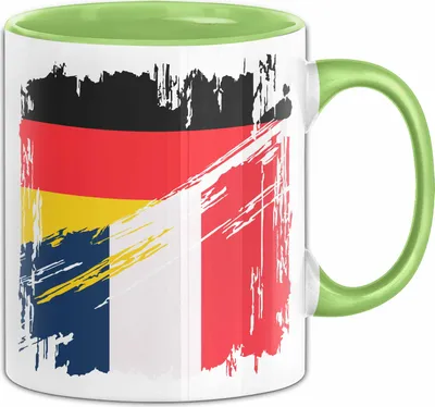 Produktbild von Frankreich Deutschland Flagge Halb Deutscher Halb Franzose Fußball Germany 2024 Europa France (Grün)