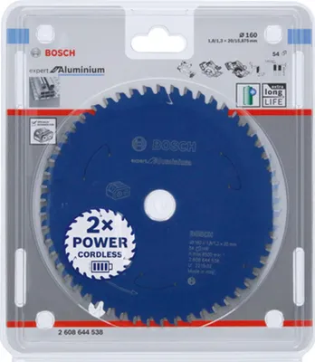 Immagine prodotto di Lama per sega circolare a batteria Expert Bosch, 160 x 1,8/1,3 x 20, 54 denti 2608644538