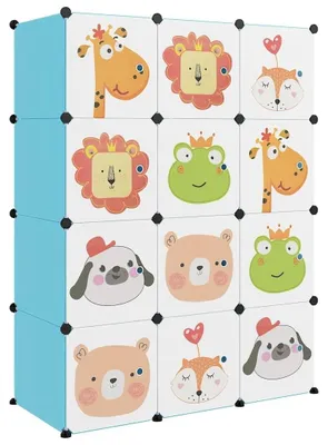 Image de Étagère de rangement avec 12 cubes pour enfants