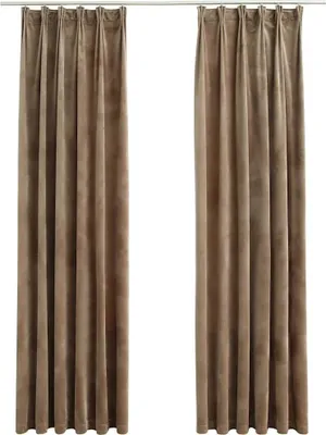 Obrázok produktu pre vidaXL Zatemňujúce závesy s háčikmi 2 ks Velvet Beige 140x175cm