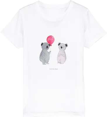 Produktbild von Mr. & Mrs. Panda Kleinkinder T-Shirt Koala Luftballon 3-4 Jahre (98/104) - Weiß - Geschenk, Party, Kinder Baumwoll, Teenager, Kindershirt, Öko, Geburtstag, Bio