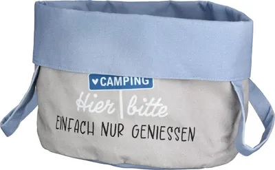 Produktbild von Brotkorb Rund mit Camping Herzmotiv und Spruch