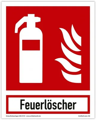 Produktbild von Dreifke® Schild Feuerlöscher | extra langnachleuchtend | PVC selbstklebend 20...