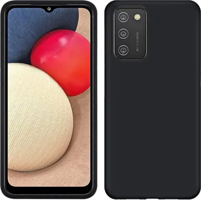 Immagine prodotto di Custodia per Samsung Galaxy A02S, custodia protettiva in silicone morbido in gomma liquida nera