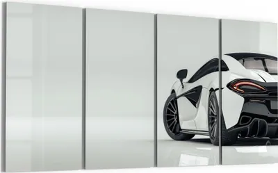 Produktbild von DEQORI Glasbild Echtglas 4x30x60 cm 'Sportliches Auto' Wandbilder XXL groß