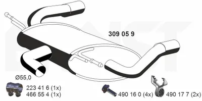 Produktbild von ERNST 309059 Endschalldämpfer für FORD Kuga Mk2 (DM2) Auspuff