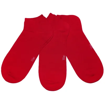 Produktbild von Herren Sneakersocken 3-er Pack aus Baumwolle Einfarbig Rubin Größe 47-48