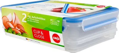 Immagine prodotto di scatola per affettare emsa CLIP & CLOSE, 1,65+1,0 litri, trasparente