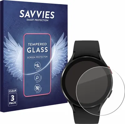 Produktbild von 3x Savvies Schutzglas für Samsung Galaxy Watch 4 (44mm) Displayschutz 9H Glas klar transparent